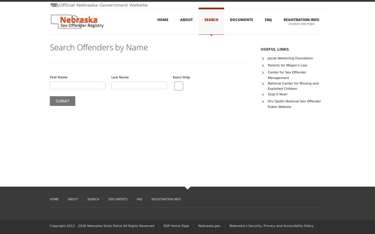 Frontier County sex offender registry name search